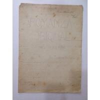  Partitura Antigua Coleccion Jeronimo Velasco Romanza 1910 , usado segunda mano  Colombia 