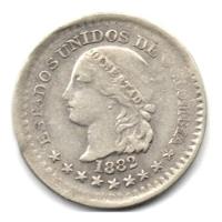 Usado, 5 Centavos 1882 Bogotá Plata Error Canto Liso segunda mano  Colombia 