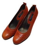 Zapatos De Cuña Corrida Dama 100% Cuero Naranja 37 Usado, usado segunda mano  Colombia 