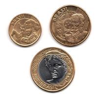 Brasil Trío De Monedas: 10, 25 Centavos Y 1 Real 2003 A 2011, usado segunda mano  Colombia 