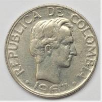 Moneda 20 Centavos Peso Colombiano Francisco Santander 1967 segunda mano  Colombia 
