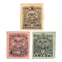 Estampillas Timbre 1, 10 Y 15 Pesos 1905 - 1906 segunda mano  Colombia 