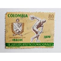 Estampilla Ix Juegos Atléticos Nacionales. 1970 segunda mano  Colombia 