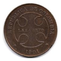 50 Centavos 1901 Lazareto segunda mano  Colombia 