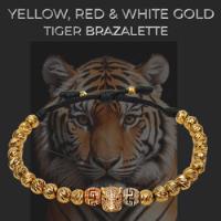 Pulsera Tigre En Oro Amarillo ,blanco Y Rojo 18k , usado segunda mano  Colombia 