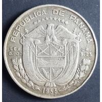 Panama 1/4 De Balboa De 1953 En Plata .900 segunda mano  Colombia 