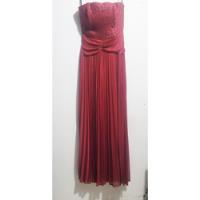 Vestido De Gala Rojo Falda Plisada Largo, usado segunda mano  Colombia 