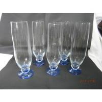 Vasos Cristal Base Azul X 5, Precio X C/u segunda mano  Colombia 