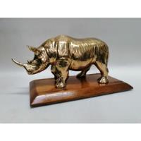 Escultura De Mesa Hindu En Bronce Baño Oro Rinoceronte 1920 segunda mano  Colombia 