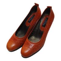 Zapatos De Cuña Corrida Dama 100% Cuero Naranja 37 Usado, usado segunda mano  Colombia 