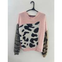 Sweater Saco Peludo Rosa Animal Print Talla M/l, usado segunda mano  Colombia 