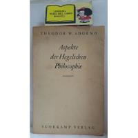 Theodor Adorno - Aspectos De La Filosofía De  Hegel - Alemán segunda mano  Colombia 