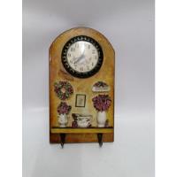 Cuadro Perchero Reloj Pared Italy Retro Vintage Madera, usado segunda mano  Colombia 