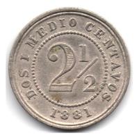 2 Y Medio Centavos 1881 Níquel Tamaño Grande segunda mano  Colombia 