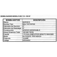 Electromba Barnes, 115 Gpm, 162 Mca Hmax, 3 Fases 220/440 V segunda mano  Santa Rosa De Cabal