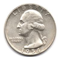 Estados Unidos 1 Cuarto De Dólar 1954 Plata segunda mano  Colombia 