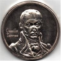 Medalla Camilo Torres Academia De Historia 1960 Plata segunda mano  Colombia 