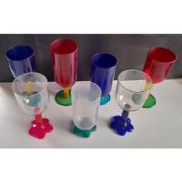 Usado, 7 Copas Vasos Plastico Colores Surtidos segunda mano  Colombia 