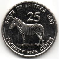 Eritrea 25 Cents 1997 - Cebra segunda mano  Colombia 