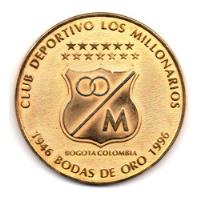 Club Deportivo Millonarios Medalla Bodas De Oro 1946 - 1996 segunda mano  Colombia 