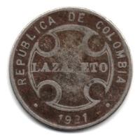 5 Centavos 1921 Lazareto segunda mano  Colombia 