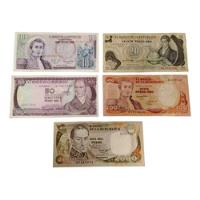 Colección Billetes Antiguos Colombianos X 5 Unidades segunda mano  Colombia 