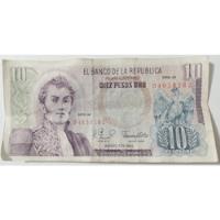Billete De Colección De 10 Pesos Colombianos Oro Modelo Az, usado segunda mano  Colombia 