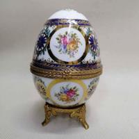 Cofre Joyero Antiguo Huevo De Pascua Francés En Porcelana , usado segunda mano  Colombia 