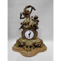 Reloj De Mesa Antiguo Francés En Bronce Macizo Y Mármol  segunda mano  Colombia 