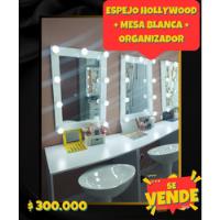 Espejo Tocador Hollywood Con Luces + Mesa + Organizador, usado segunda mano  Colombia 