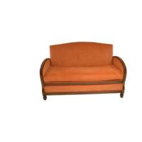 Sofa En Madera Y Tapizado Color Naranja Tres Puestos  segunda mano  Colombia 