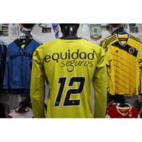 Camiseta Seguros La Equidad Portero 2014 #12 Talla M  segunda mano  Colombia 