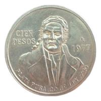 Moneda México Cien Pesos 1977 Plata, usado segunda mano  Colombia 