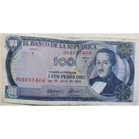 Antiguo Billete 100 Pesos Colombia Año 1974 segunda mano  Colombia 