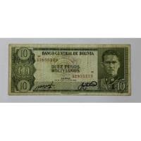 Billete 10 Pesos Bolivianos 1962 Bolivia F-vf segunda mano  Colombia 
