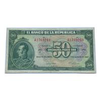 Colombia 50 Pesos Oro 7 Agosto 1947 Xf+, usado segunda mano  Colombia 