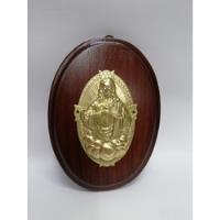 Cuadro Medallon Sagrado Corazón Antiguo Bronce Alto Relieve segunda mano  Colombia 