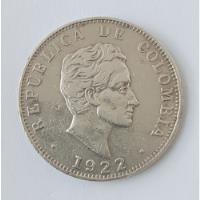 Moneda  Colombia 50 Centavos  1922 Plata Ley  0.900  12.5grs segunda mano  Colombia 