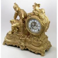 Reloj Escultura Mesa  Ansonia Siglo Xix 1882 Enchape Gold segunda mano  Colombia 