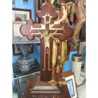 Cristo De Mesa Antiguo En Bronce Y Madera Cedro segunda mano  Colombia 