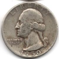 Estados Unidos 1 Cuarto De Dólar 1950 D Plata segunda mano  Colombia 