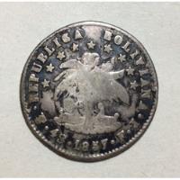  1857 Simon Bolivar !!!  Bolivia Moneda Muy Escasa Plata  segunda mano  Colombia 