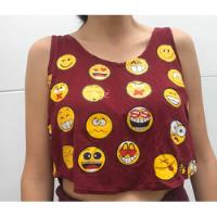 Camisa Crop Top Emoji Para Niña O Mujer segunda mano  Colombia 