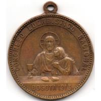 Medalla Congreso Eucarístico Nacional 1913 Jesús segunda mano  Colombia 