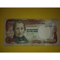 Billete De 500 Pesos Colombiano 2 De Marzo De 1992 -unicolor segunda mano  Colombia 