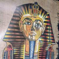 Pintura Un Faraón Sobre Papiro Original 80x90cm  ! segunda mano  Colombia 